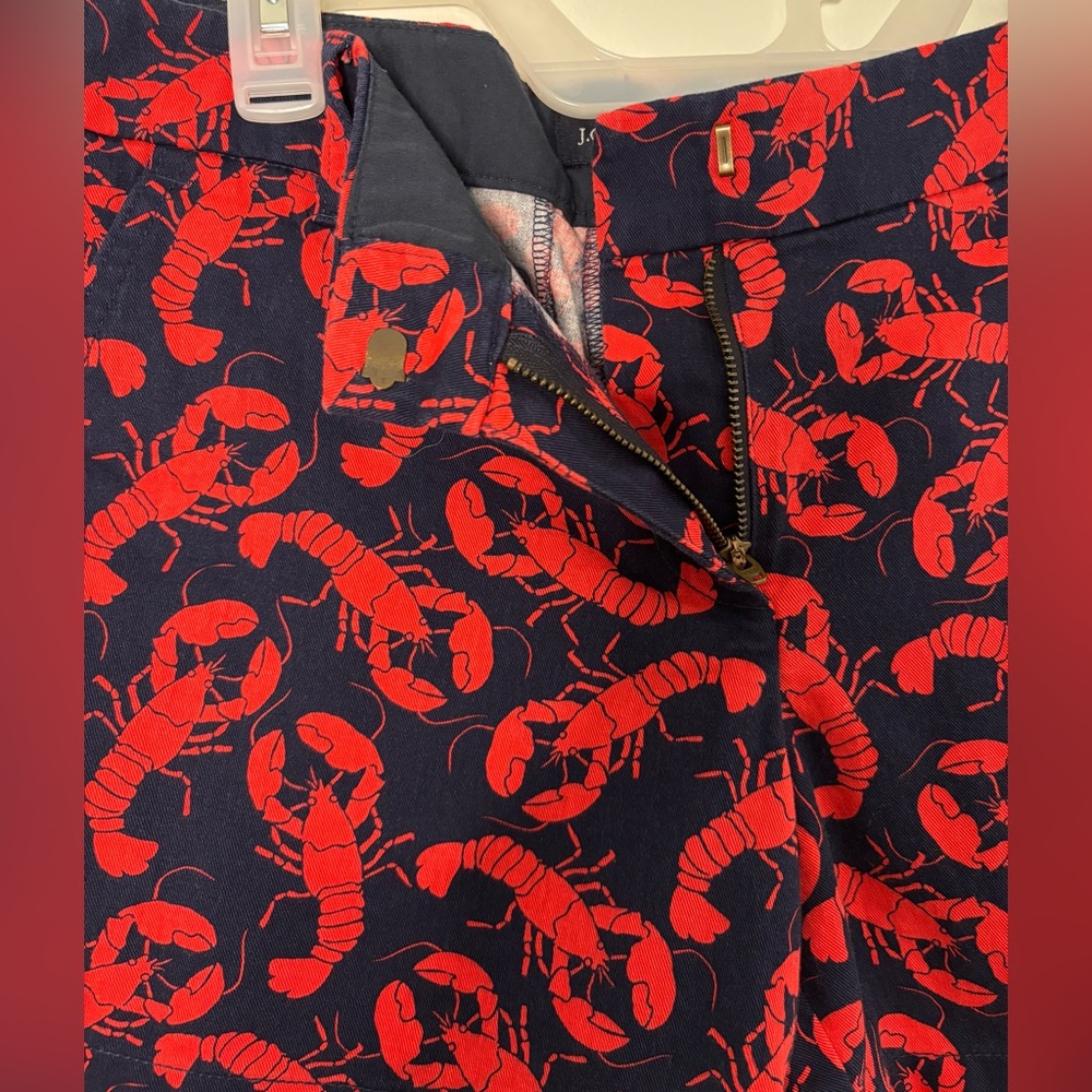 J. Crew Navy/Red Lobster Print Women's Shorts - Picture 7 of 16